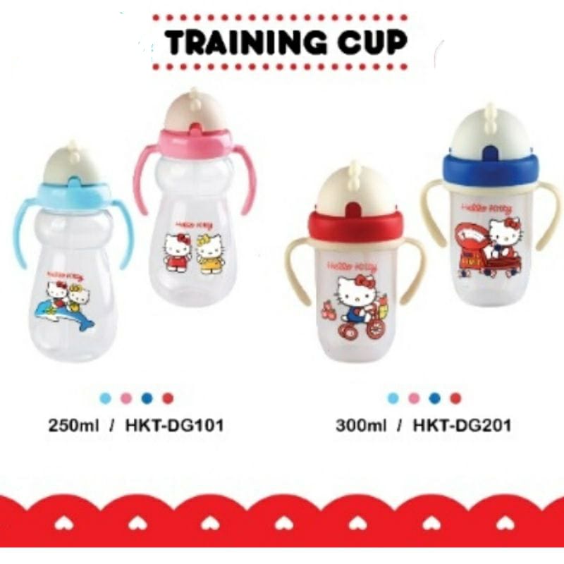 Lusty Bunny Training Cup HelloKitty With Straw / Botol Sedotan Hello Kitty BPA Free HKT DG101- DG201 / Botol Sedotam Anak (HKT-DG101 HKT-DG201) / Gelas Minum Anak Bayi Bunny