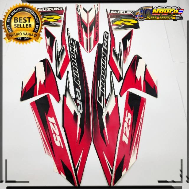 COD striping suzuki shogun rr 125 2008 hitam merah body standar berkualitas