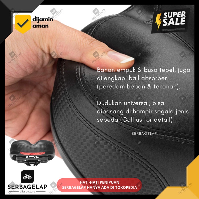 SADEL JOK SEPEDA MTB EMPUK UKURAN BESAR TEBAL NE1017 / SADEL JOK SEPEDA MTB EMPUK GRATIS ONGKIR