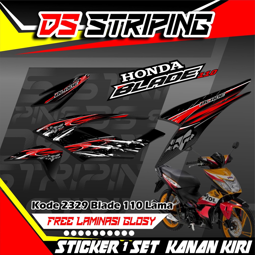 2329 Sticker Striping Motor HONDA BLADE 110 LAMA Motif Keren Variasi Fox