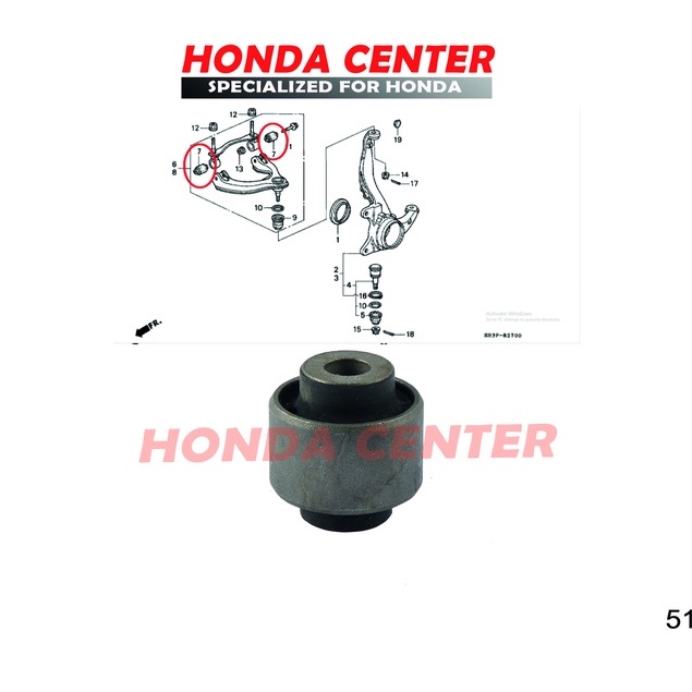 bushing bush bosh bos karet up upper arm sayap depan atas honda civic genio estilo accord cielo 1992 1993 1994 1995 1996 1997