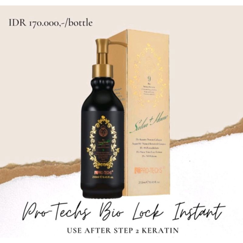 PRO TECHS BIO LOCK INSTAN KERATIN 9 SERUM PERAWATAN RAMBUT RUSAK SIZE 250ML
