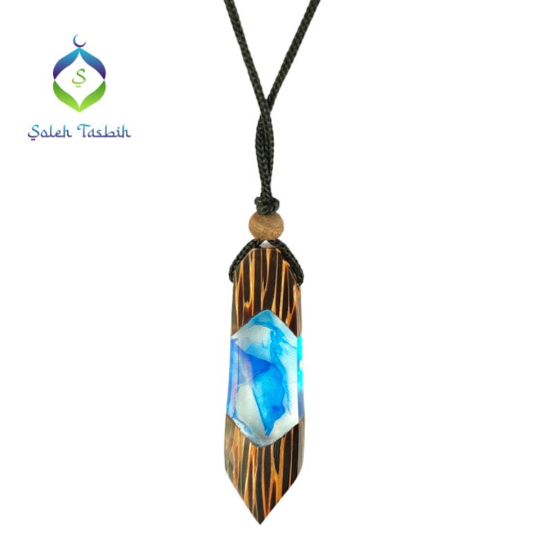 Kalung Resin Smok Handmade Kombinasi Kayu Liwung Macan