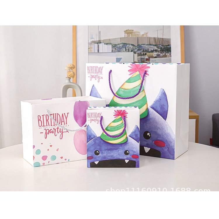 PAOPAO Paper Bag Birthday Party Character Cute Goodie Bag Tas Kado Premium