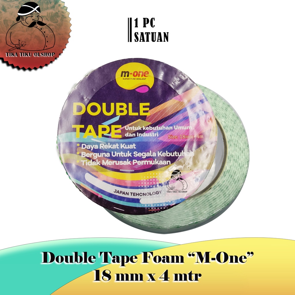 

Double tape/isolasi bolak balik merk: M-one size: 18mm x 4 mtr