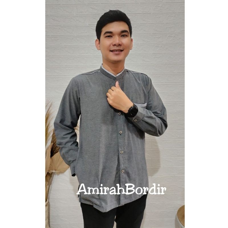 BAJU KOKO DEWASA LENGAN PANJANG KATUN POLOS OXFORD PREMIUM CASUAL SIMPEL &amp; KEKINIAN ADA VARIASI MANSET DI TANGAN
