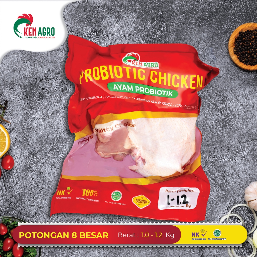 

Ken Agro Ayam Probiotik Potongan 8 Besar L 1.0-1.2 kg Frozen