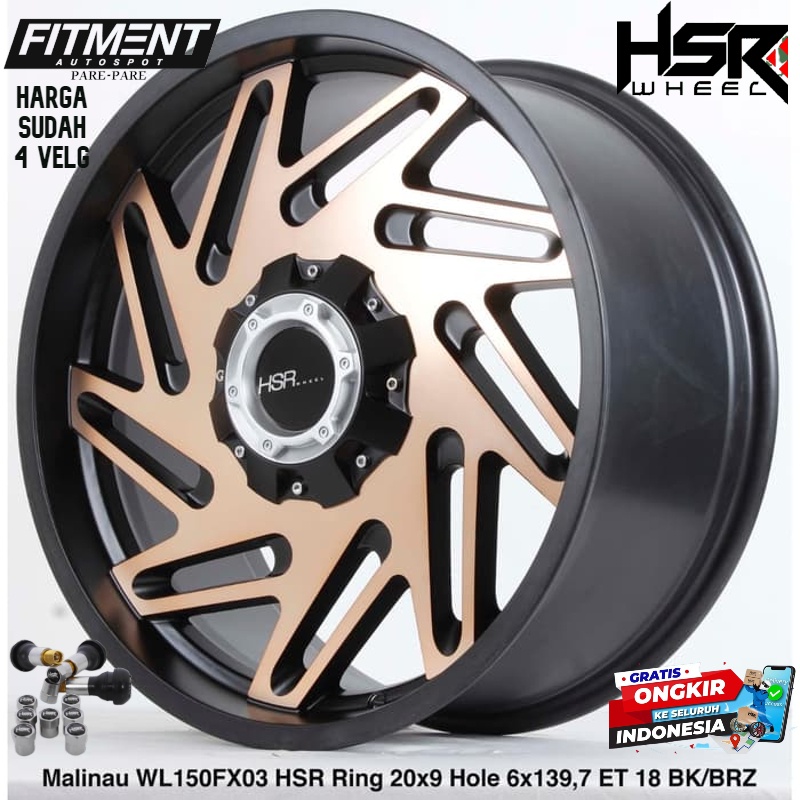 READY STOCK VELG MOBIL TERMURAH TYPE MALINAU WL150FX03 HSR R20X9 H6X139,7 ET18 BK/BRONZE