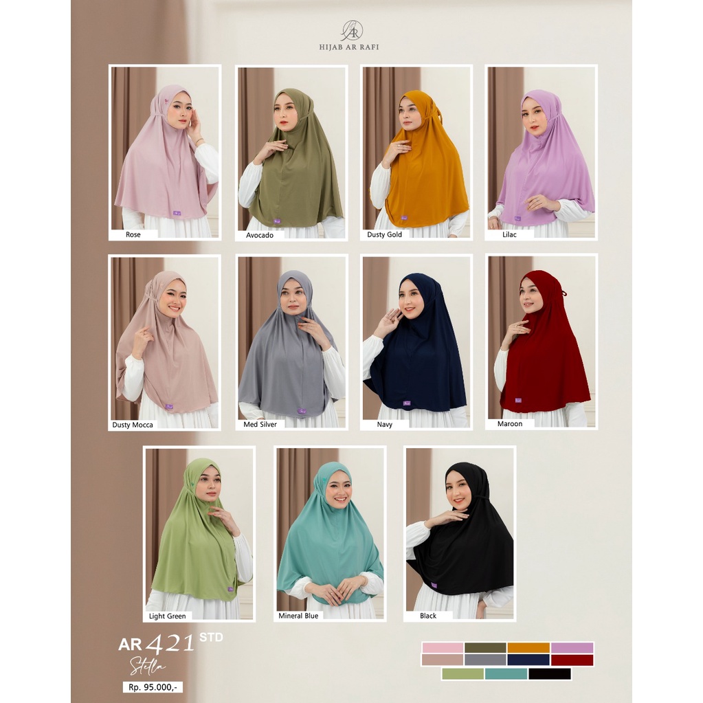 Terlaris ✔️ Ar 421 std | arrafi 421 std | bergo maryam non pet arrafi