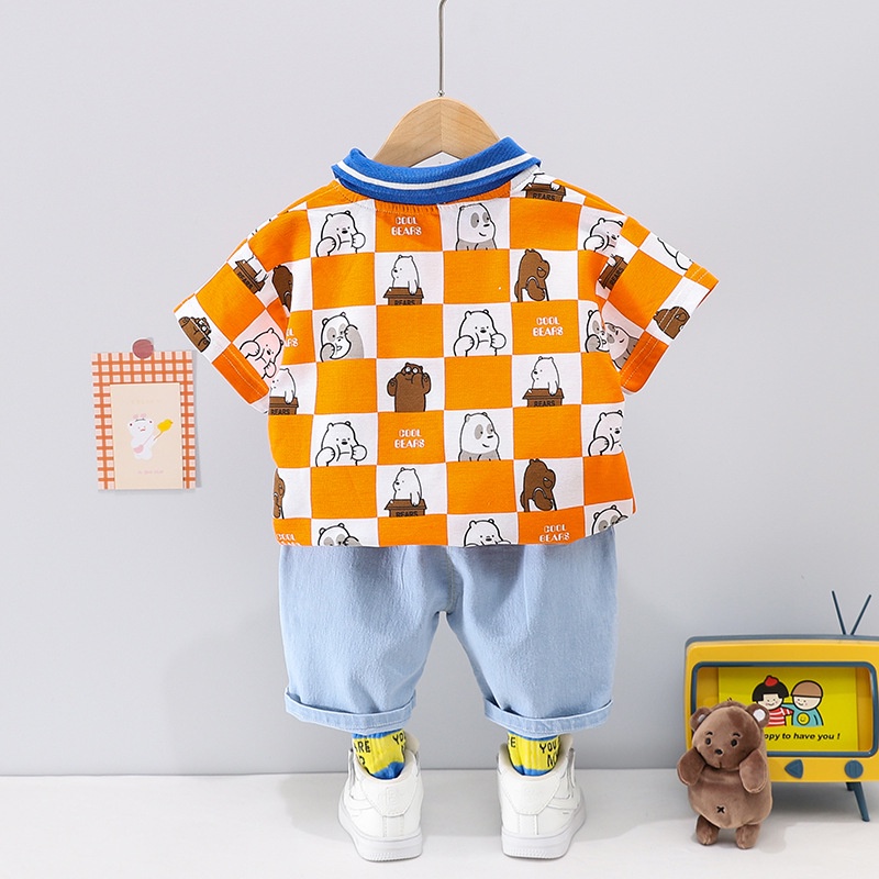 LittleAaron SET WE BEAR EBV Setelan Bayi Laki-laki Lengan Pendek