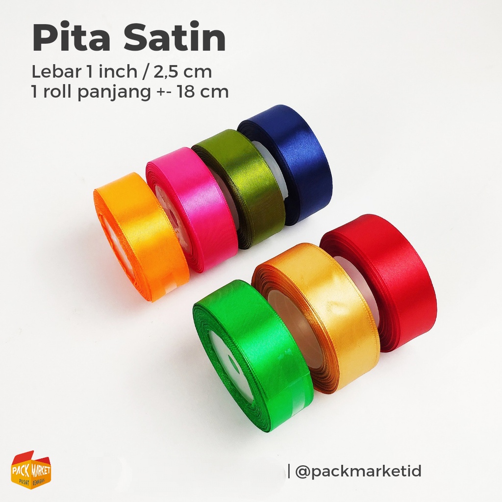

PITA SATIN 1 inch / Lebar 2,5 cm - Harga per 1 roll (18m)