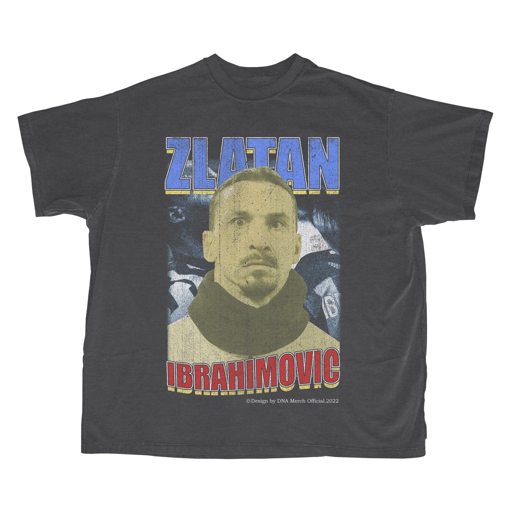 Kaos Zlatan Ibrahimovic Oversized Darkgrey / Vintage Tee / Football Tshirt
