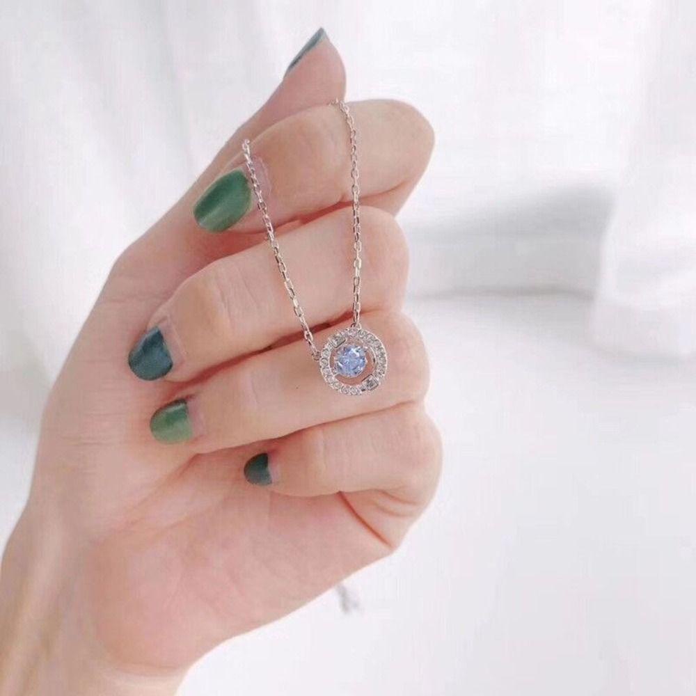 Mxbeauty Wanita Kalung Hadiah Ulang Tahun Shinny Mewah Elegan Perhiasan Fashion Indah Zirkon Liontin