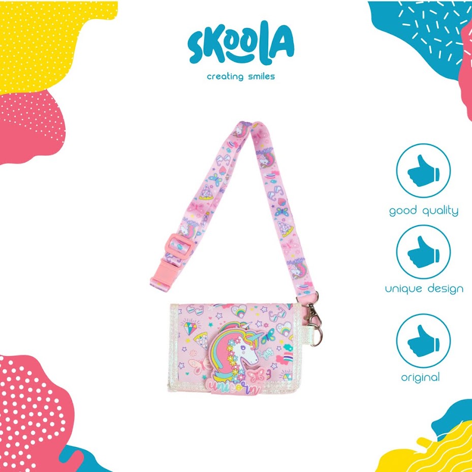 Skoola Dompet Mini Lanyard Anak Perempuan Unicorn Cat Mermaid Lucu - Rira Dara Aira