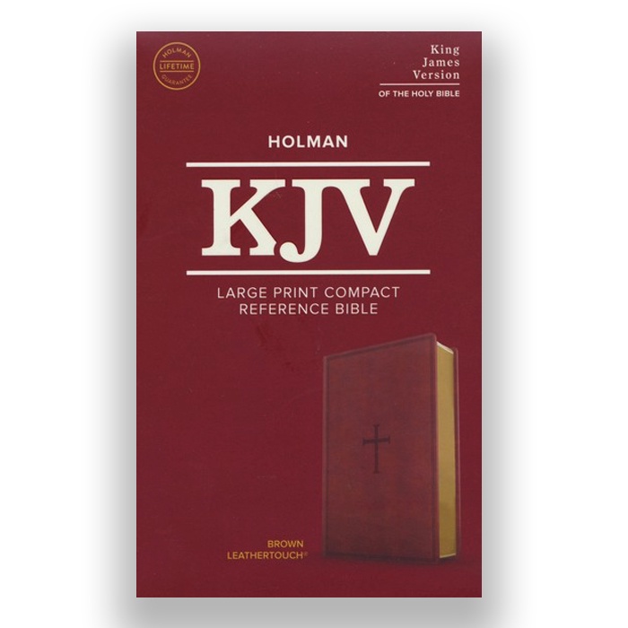 KJV Large Print Compact Reference Bible, Brown LeatherTouch Imitation