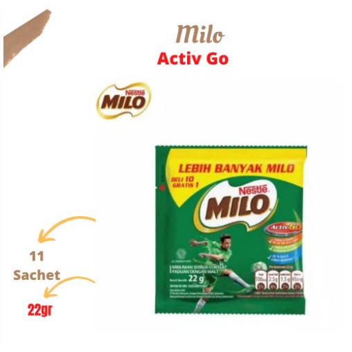 

Susu Milo Activ go Isi 11 Sachet x 22gr