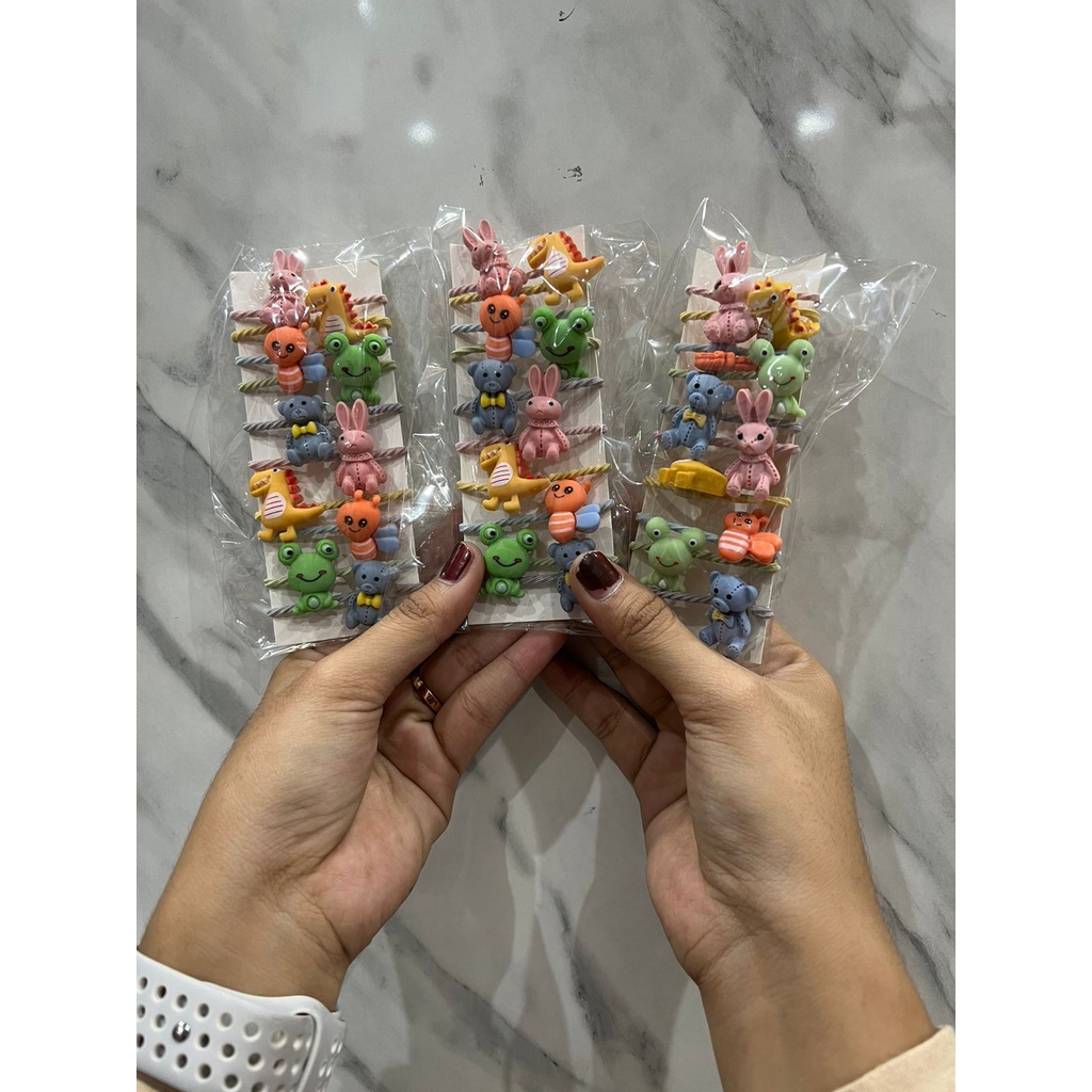 IKAT RAMBUT KARAKTER ANAK GAYA KOREA KUCIRAN LUCU WARNA WARNI 3D HAIR STYLE ELASTIS LENTUR UNTUK ANAK PEREMPUAN IMUT ISI 10 PCS SR41