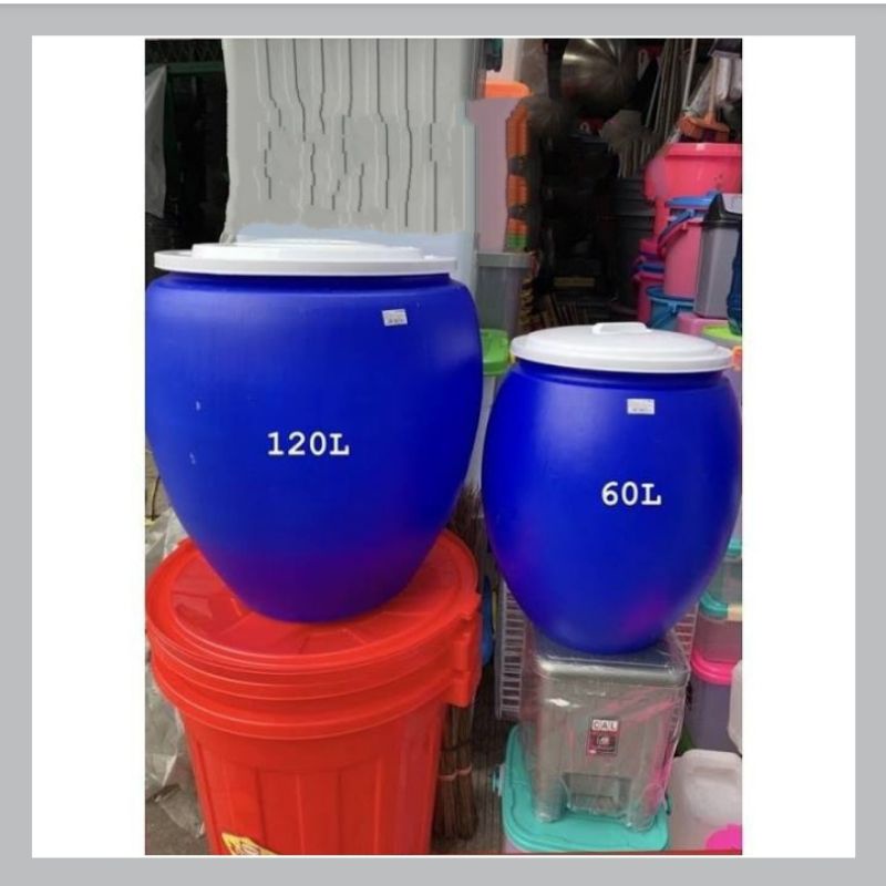 GENTONG AIR BIRU 120 LITER GREEN LEAF/TONG AIR TUTUP 120 LITER GENTONG