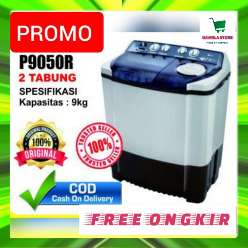 MESIN CUCI 2 TABUNG LG 9KG 9 KG P9050R