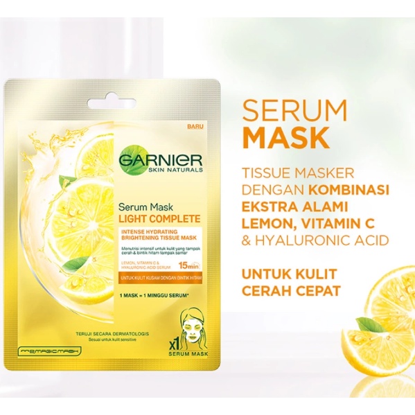 GARNIER MASKER WAJAH ISI 10 ALL VARIAN ,ALL WARNA