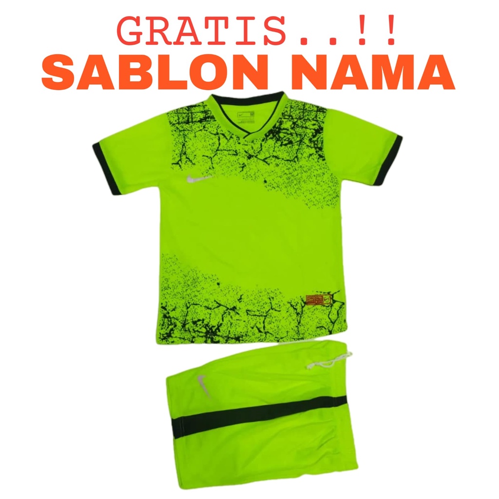 ( FREE SABLON NAMA) Baju olahraga anak laki/perempuan kaos bola futsal badminton volly SD SMP usia 5 - 14 tahun