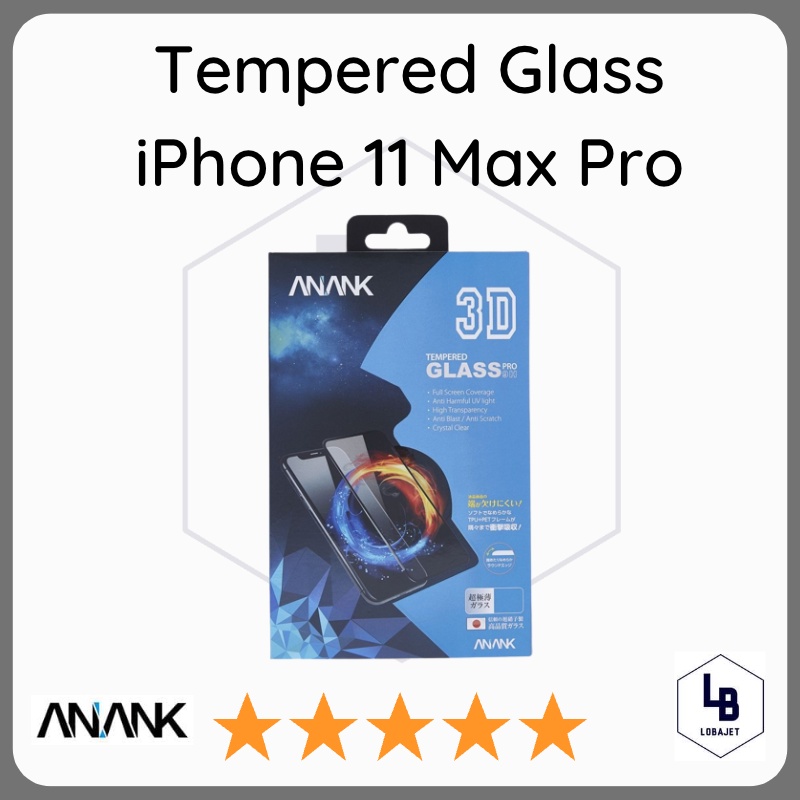 ANANK 3D Full Screen Tempered Glass Pro 9H for iPhone 11 Max Pro