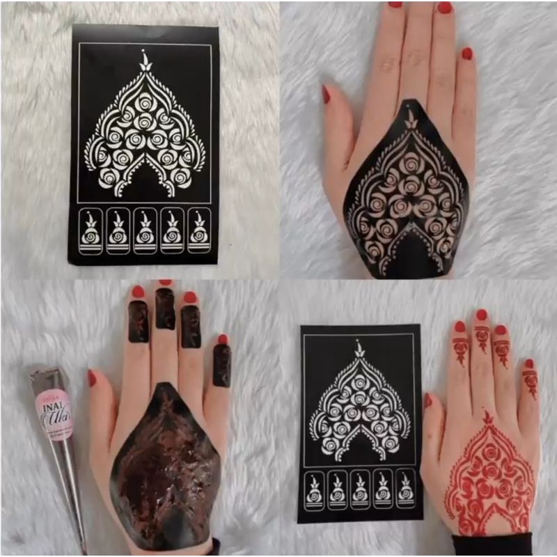 HENA HALAL CETAKAN SEPASANG + JARI + PACAR/stencil/SAH UNTUK SHOLAT