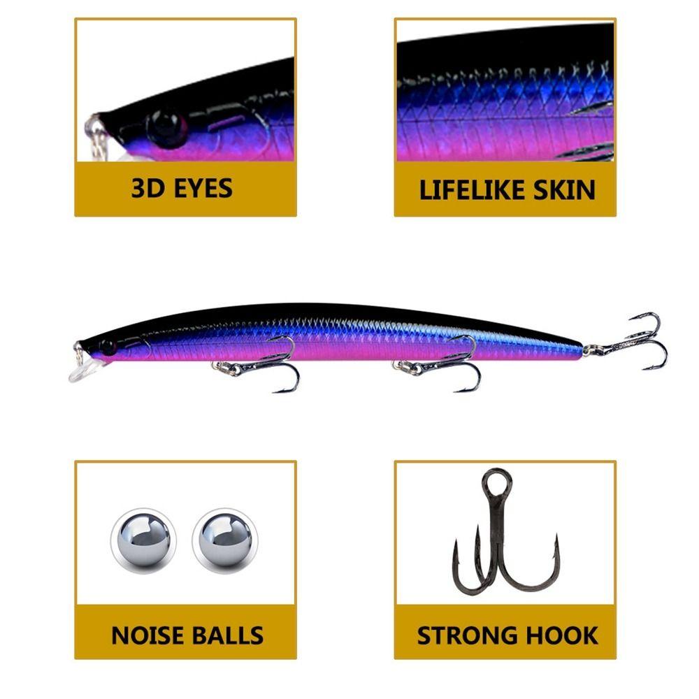 Top Floating Minnow Baits Umpan Tembakan Panjang Tackle Striped bass Minnow Lures