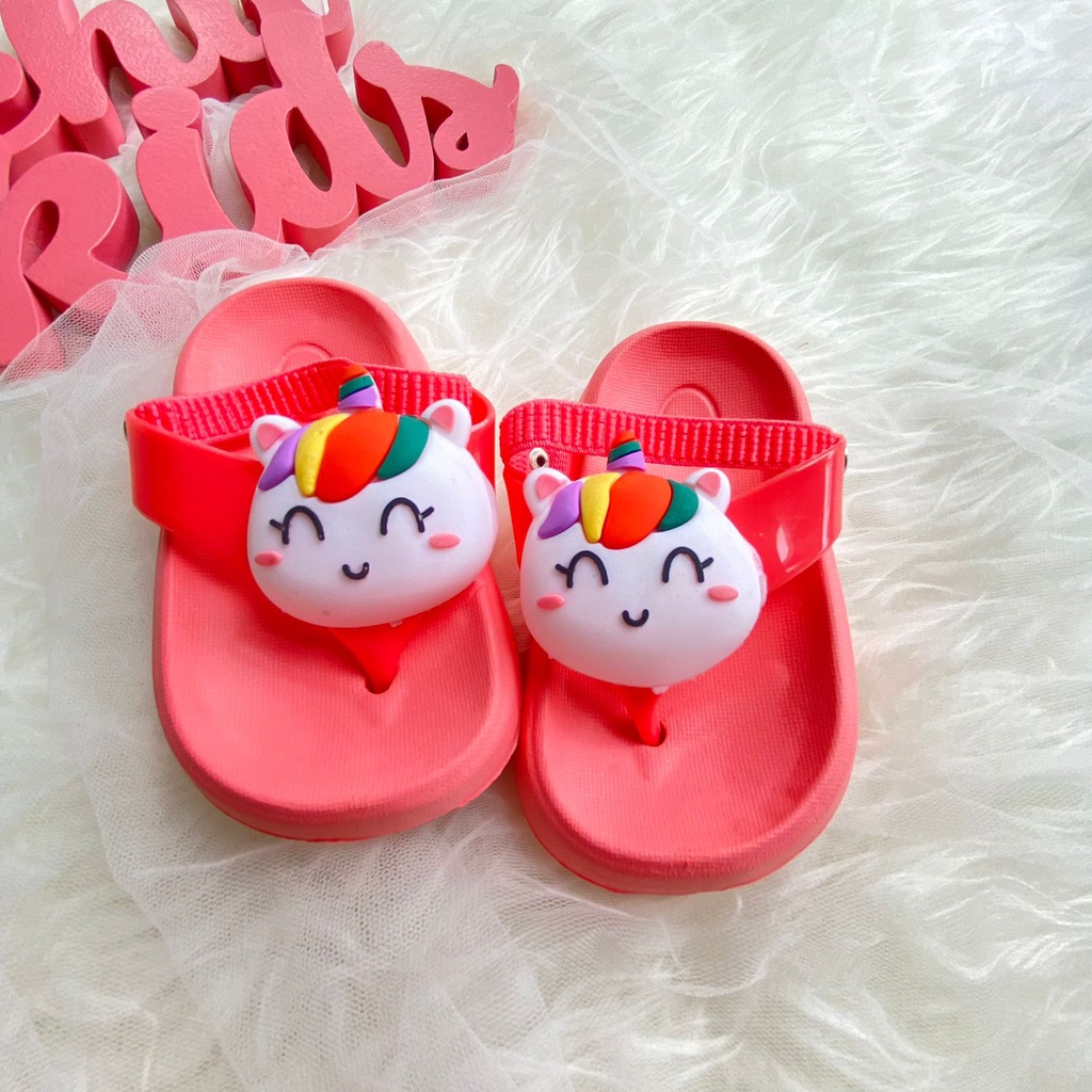 Sandal Bayi / Sandal Anak Perempuan Little Pony / Sandal Jepit Anak Perempuan Unicorn / Sandal Karet Usia 1 2 3 4 5 tahun