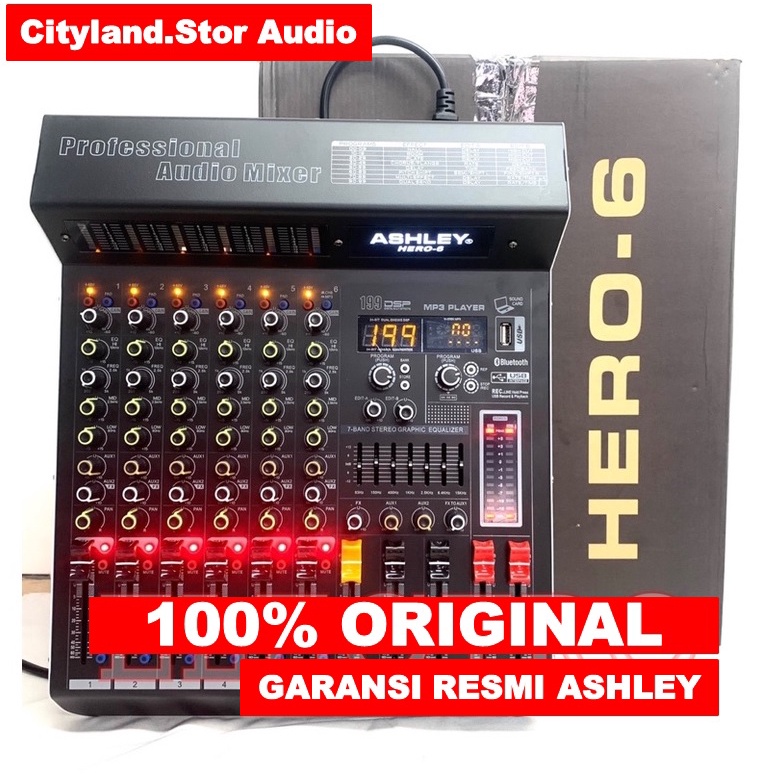 mixer audio ashley hero 6 original 6 channel/ Mixer Ashley Hero6
