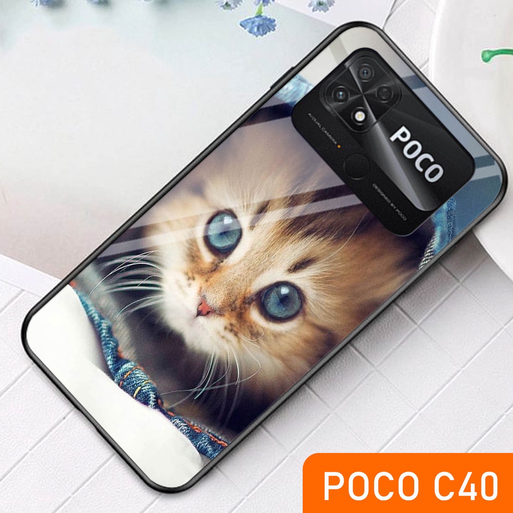[A11] Softcase Glass Kaca Poco C40 - Case Hp Poco C40 - Casing Hp Poco C40 -