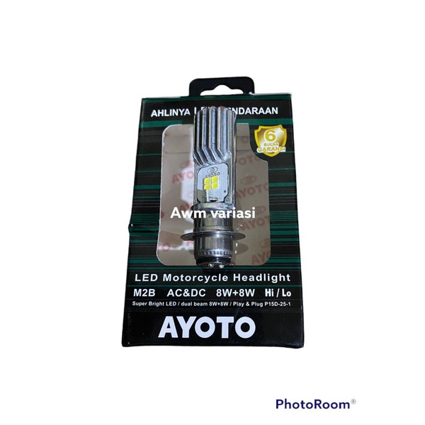 Lampu depan LED Ayoto H6 bebek Dan matic led headlamp original 8led