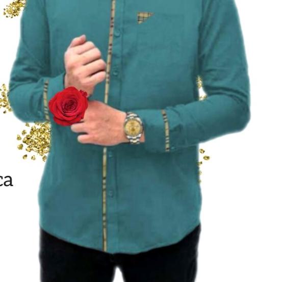 Kemeja Koko Pria Lengan Panjang List - Abu-abu, XL