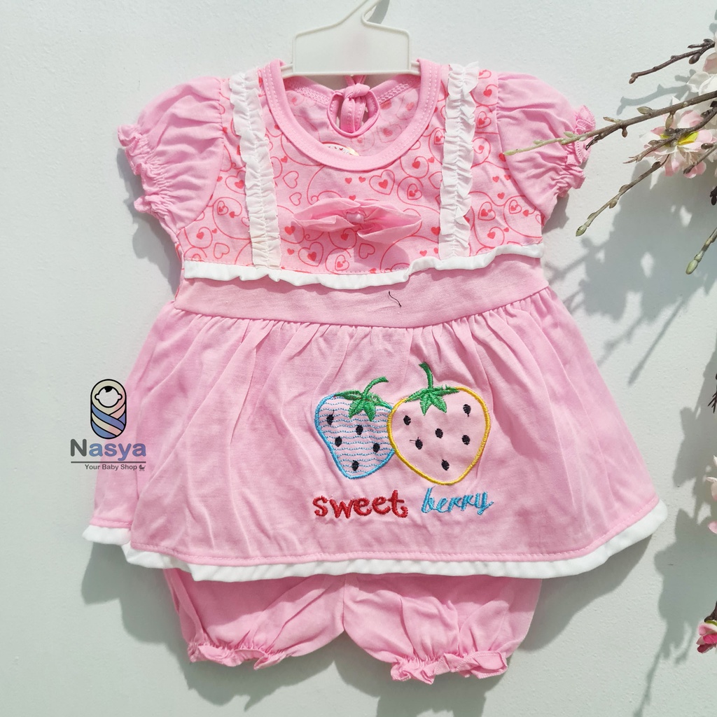 [N-026] TERBARU !! Baju Bayi Perempuan Lucu motif kartun - cassey (3-6m)