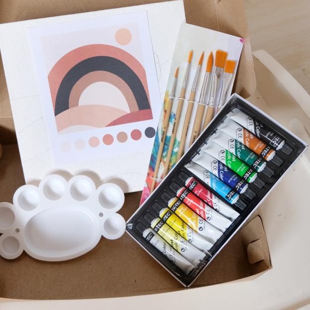 

Paket Melukis Aesthetic Paint By Number 20 x 20 painting kit Komplit - Paket 3