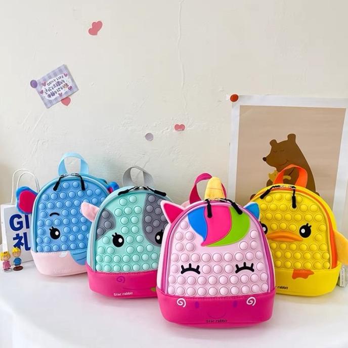 children pop it backpack bag tas ransel pop it anak cute color
