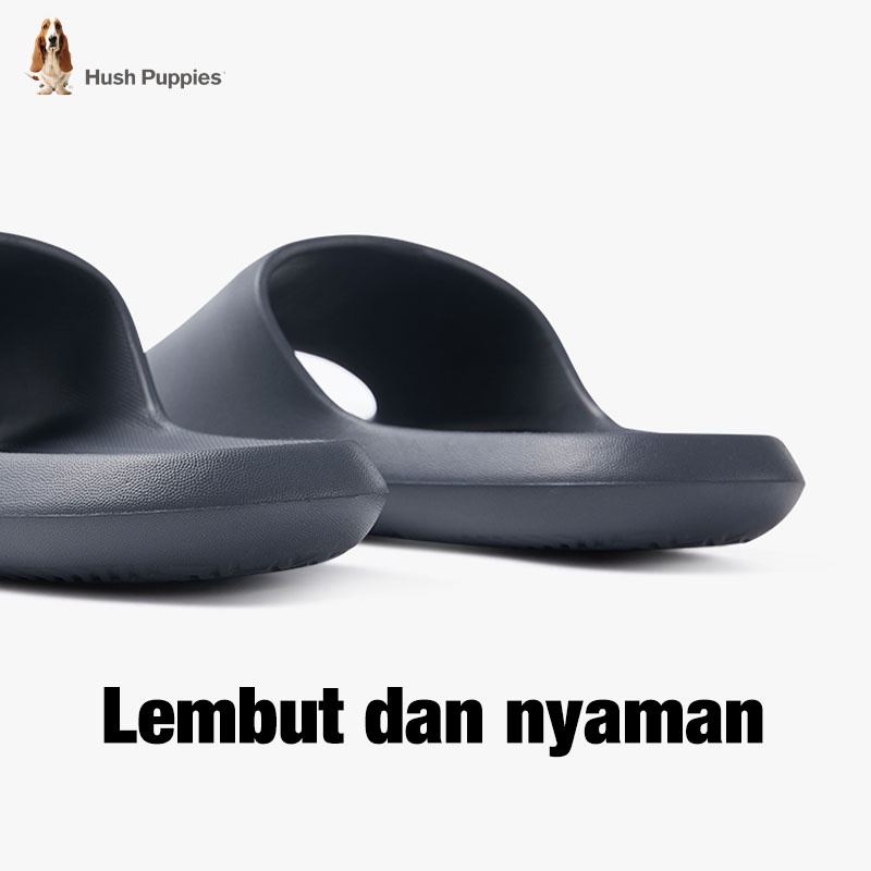 Sandal Hush Puppies Pria Sendal slop Pria Karet Kamar Mandi Sandal Rumah Hotel Empuk  Anti Slip Size 40-44 Hitam Biru Hijau Putih