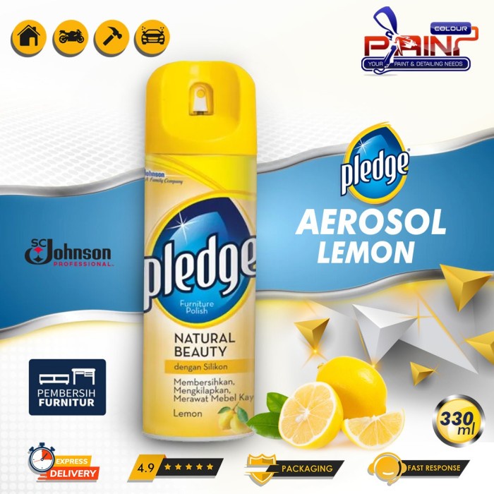 Pledge Aerosol Lemon 330gr Pembersih &amp; Pengkilap Furtniture