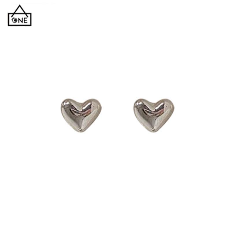 COD❤️Fashion Anting Mini Kecil Sederhana Perhiasan Telinga Logam Berbentuk Hati Manis Sederhana Wanita-A.one