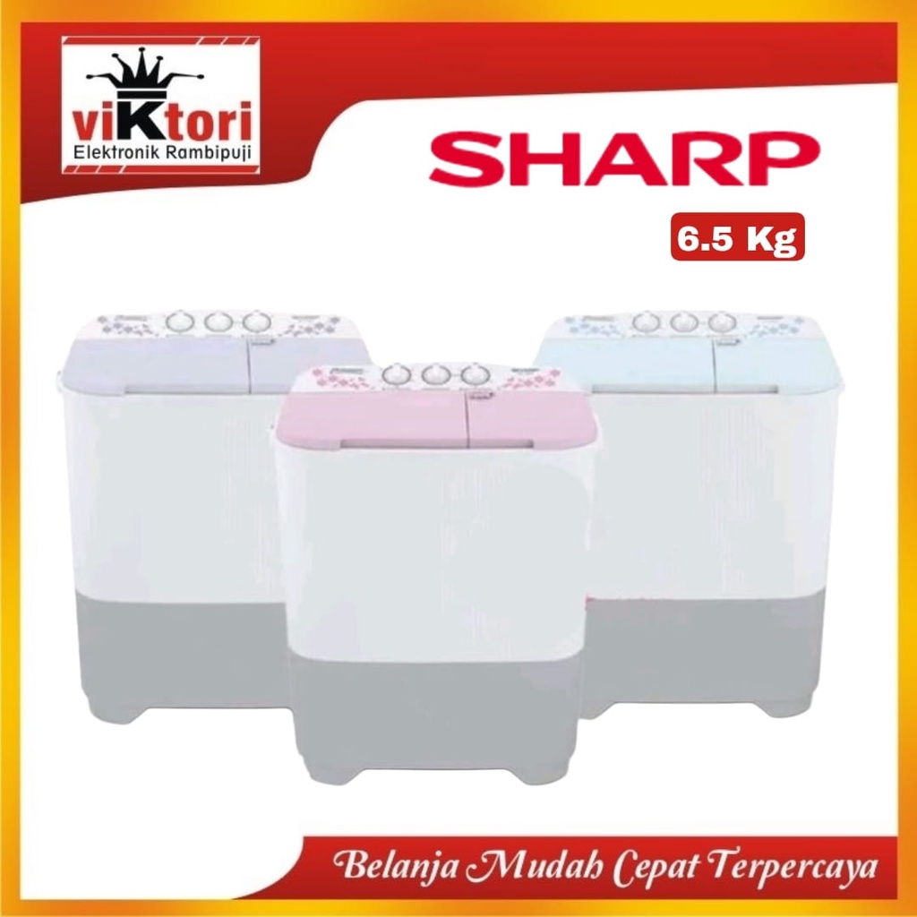 MESIN CUCI SHARP EST70MW  / MESIN CUCI 2 TABUNG SHARP / MESIN CUCI 6.5KG SHARP/ JEMBER DAN SEKITARNY