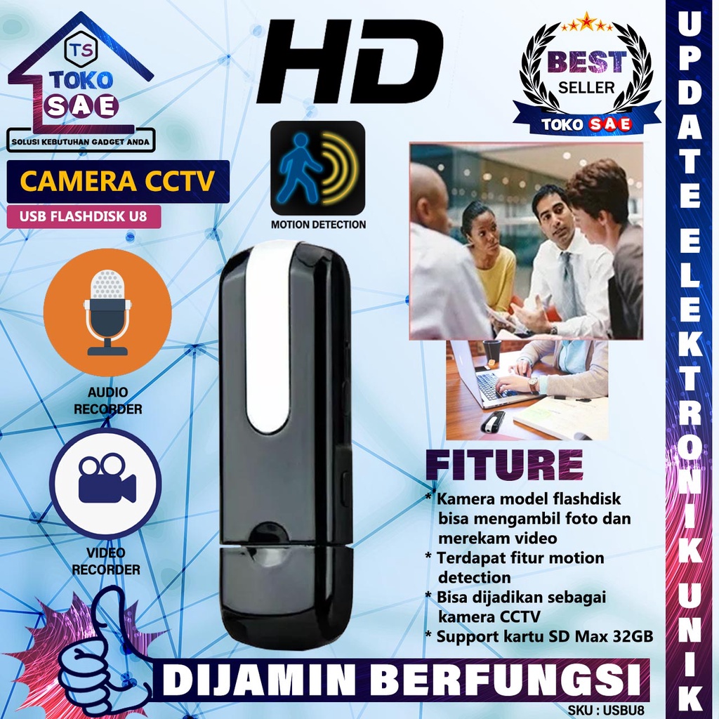 Spy Camera USB U8 Resolusi HD Kamera Pengintai Mini Flash Disk Flash Driver U8 Kamera Mata Mini Ters