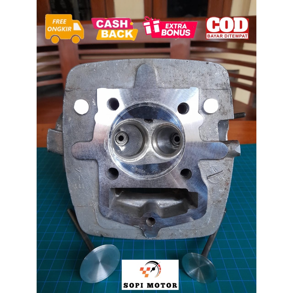 CYLINDER KOP/ HEAD TIGER / HEAD GL / HEAD MEGA PRO PORTING, NON-PORTING UKURAN KLEP 33/28, 34/29, 35