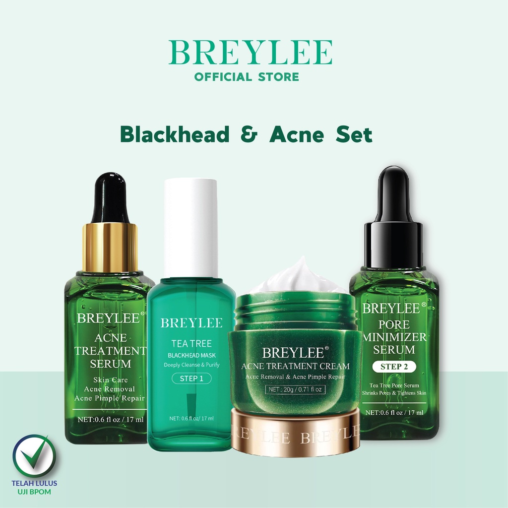 PENCABUT KOMEDO BREYLEE PENGHILANG JERAWAT Blackhead &amp; Acne Set - Pembersih Komedo &amp; Jerawat (4 Pcs)