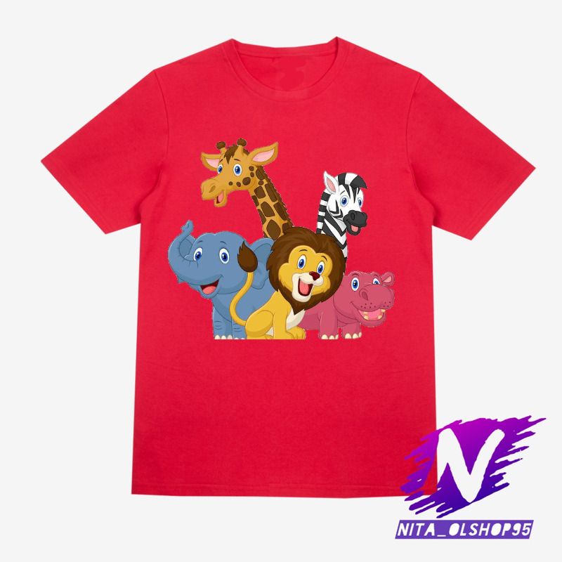 kaos anak animasi kartun hewan lucu baju anak kartun zoo lucu bahan premium