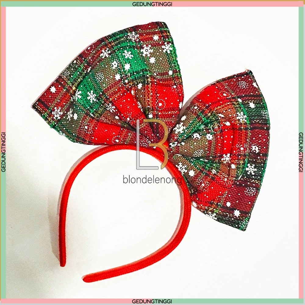 Bando Bandana Jepit Jepitan Ikat Asesoris Aksesoris Fashion Rambut Anak Anak Bayi Baby Perempuan Dewasa Lampu Led Hiasan Dekorasi Ornamen Ornament Pita Pohon Natal Merry Christmas Chrismast Xmas Tanduk Rusa Sinterklas Korea Foil Gold Emas Murah Lucu Set