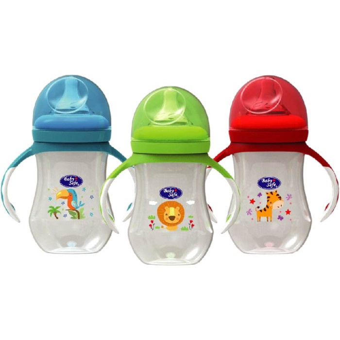 baby safe wideneck bottle 260ml WN06/ botol dot atau susu plus pegangan