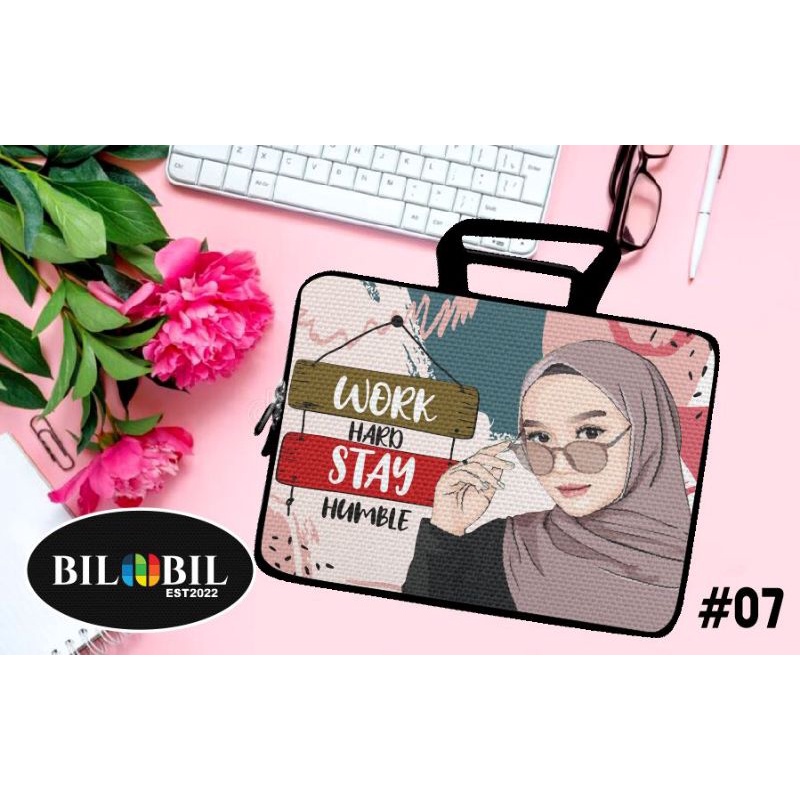 Tas Laptop Sleeve Karakter Hijab Muslimah.