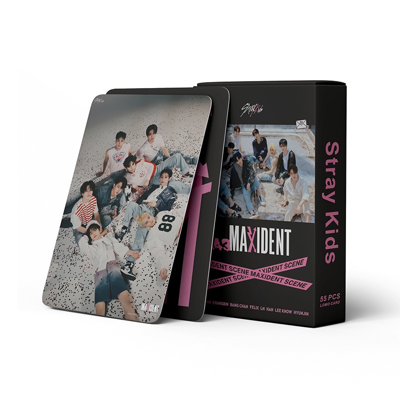 55pcs / Kotak Kartu Foto LOMO Album Stray Kids 2022 MAXIDENT