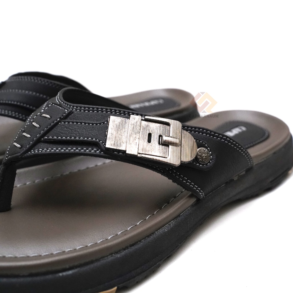 CAPHARNAUM [Rocky 101] Sendal Jepit Kulit Gesper Sandal Japit Pria Kulit Premium