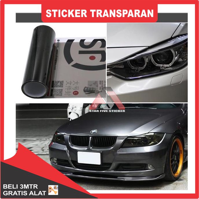 Stiker Skotlet Hitam Transparan Sticker Anti Gores Body Motor Kaca Film Lampu
